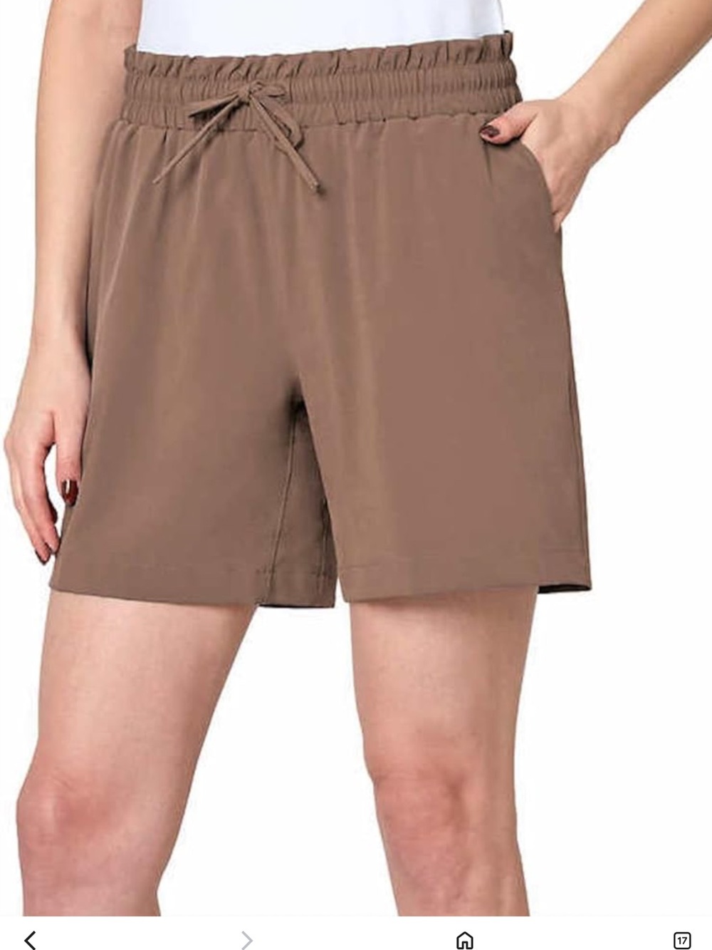 Mondetta Moisture Wicking Women's Elastic-Waist Casual Shorts - Brown NWOT XL
